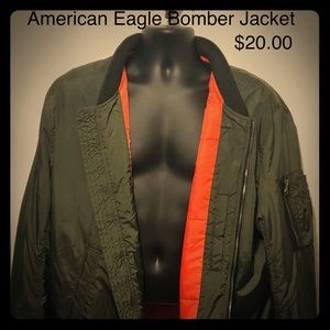 American eagle, water resistant bomber jacket